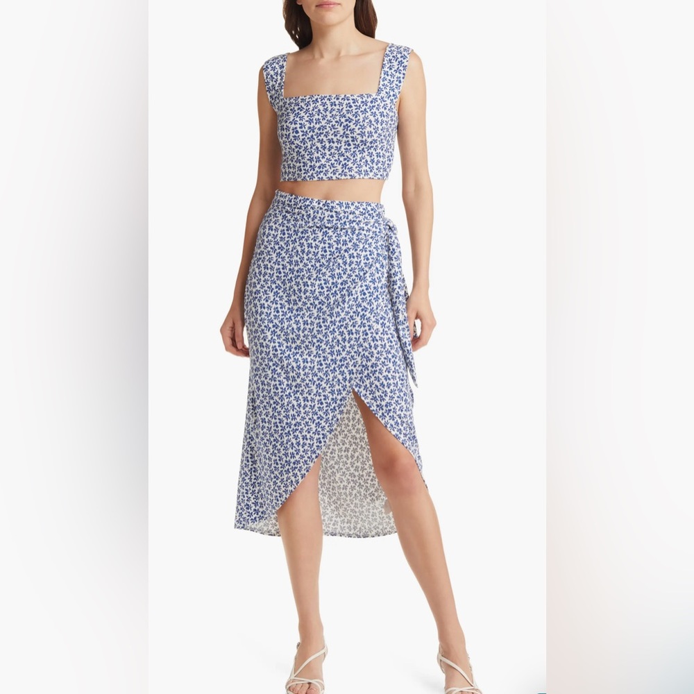 Reformation Rika Two - Piece Floral Print Dress, Size Top S, Bottom M